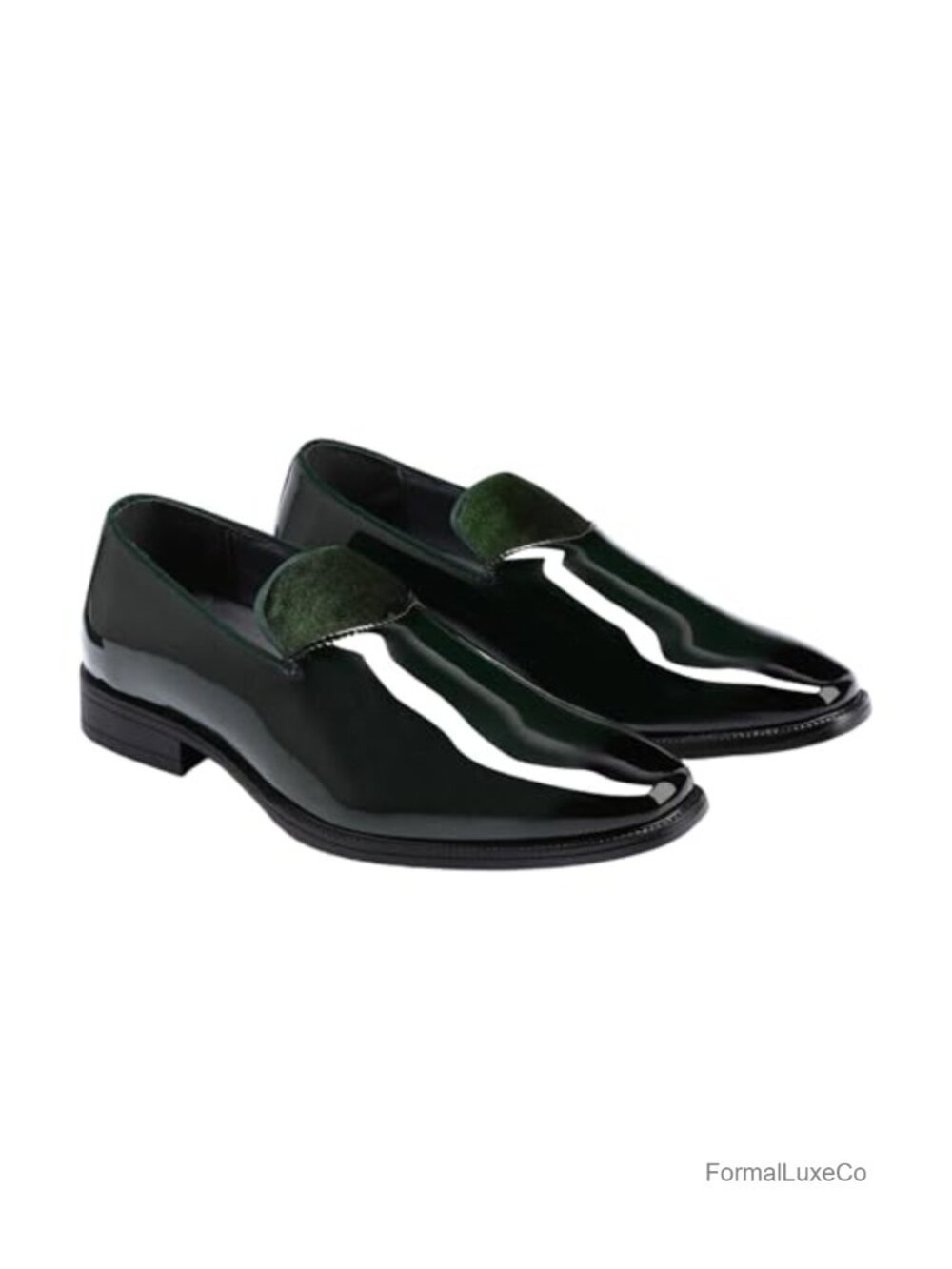 Patent Leather Slip On Loafers Square Toe Dress Shoes Men